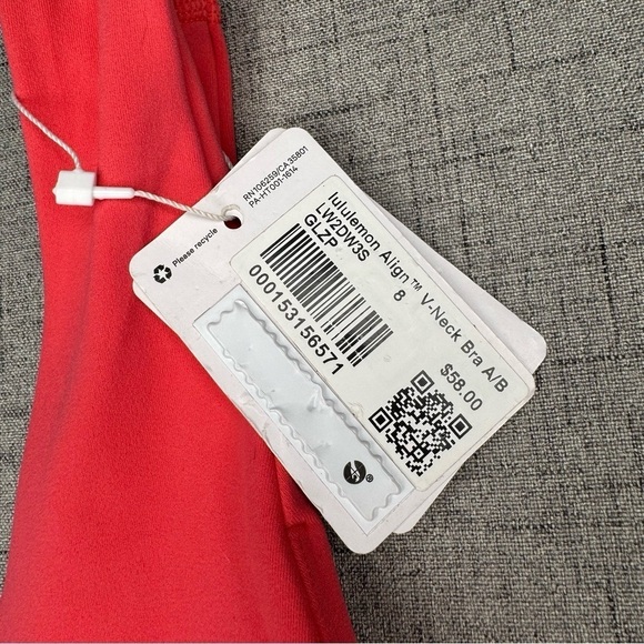 Lululemon Align V-Neck Bra A/B Cup Glazed Pink Size 8 NWT - Picture 9 of 10